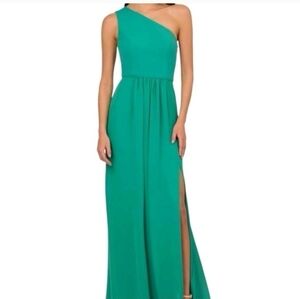 NWOT Adrianna Papell One Shoulder Green Dress